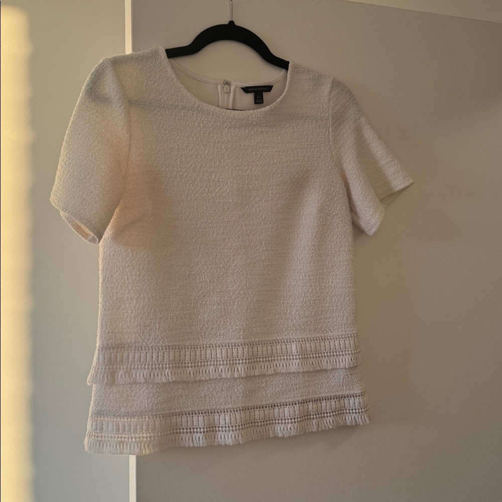 Banana Republic Cream Textured Top